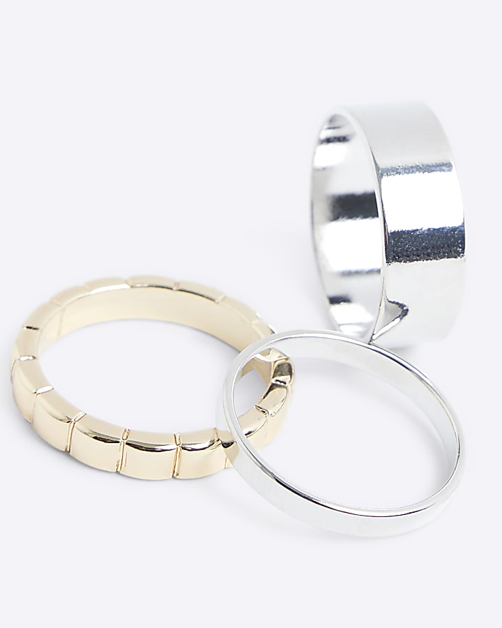 5 Pack gold colour signet rings