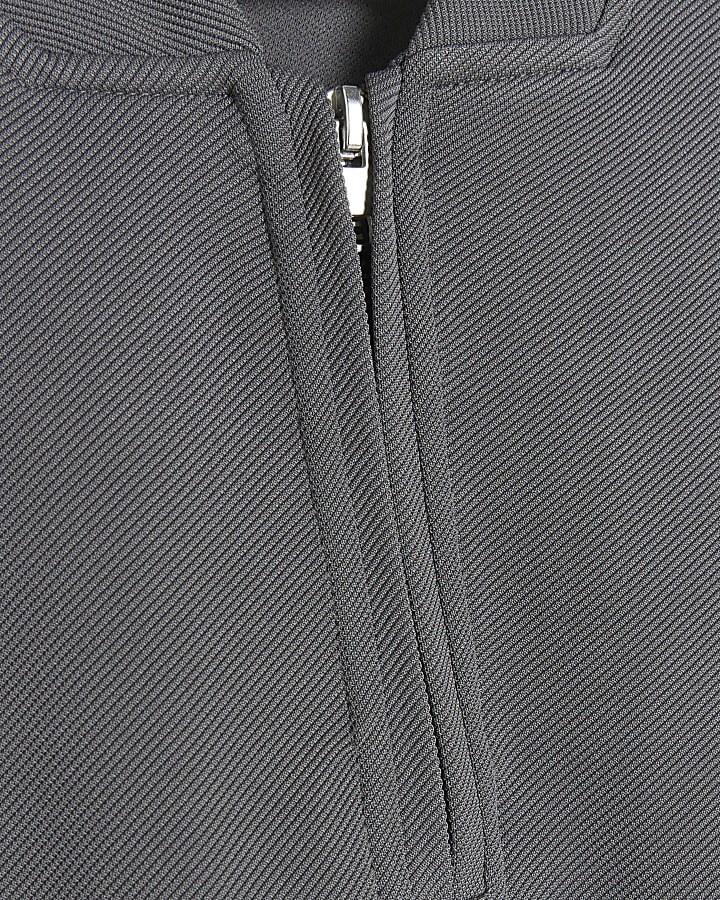 Grey Slim fit Twill stretch Polo shirt
