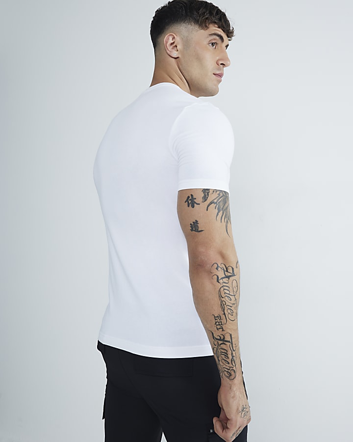 White 3 Pack Muscle Fit T-Shirts