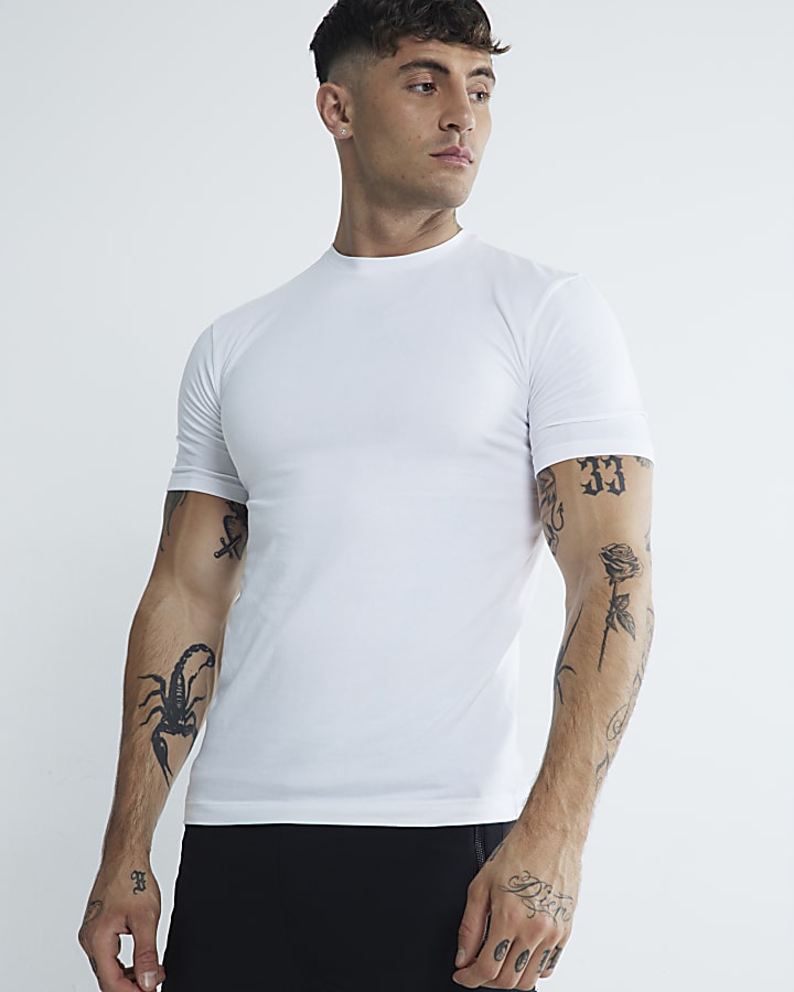 White 3 Pack Muscle Fit T-Shirts