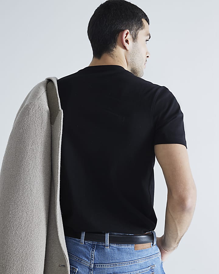 Black 3 Pack Short Sleeve Slim Fit T-Shirt