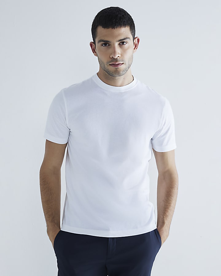 White 3 Pack Short Sleeve Slim Fit T Shirt River Island