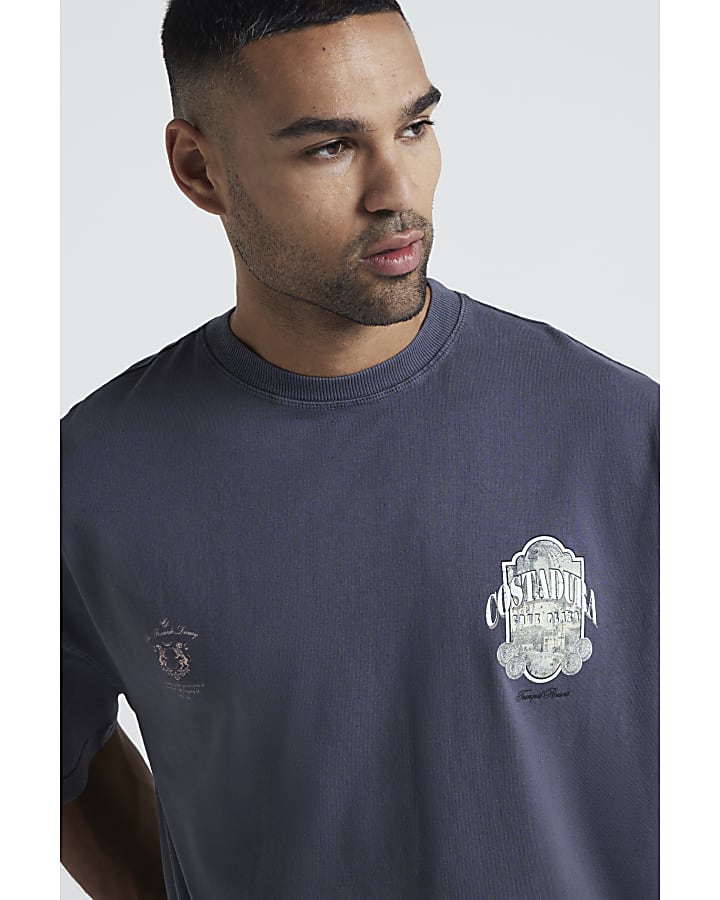 Black oversized fit Costadura graphic t-shirt