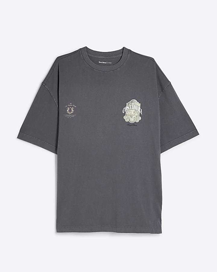 Black oversized fit Costadura graphic t-shirt