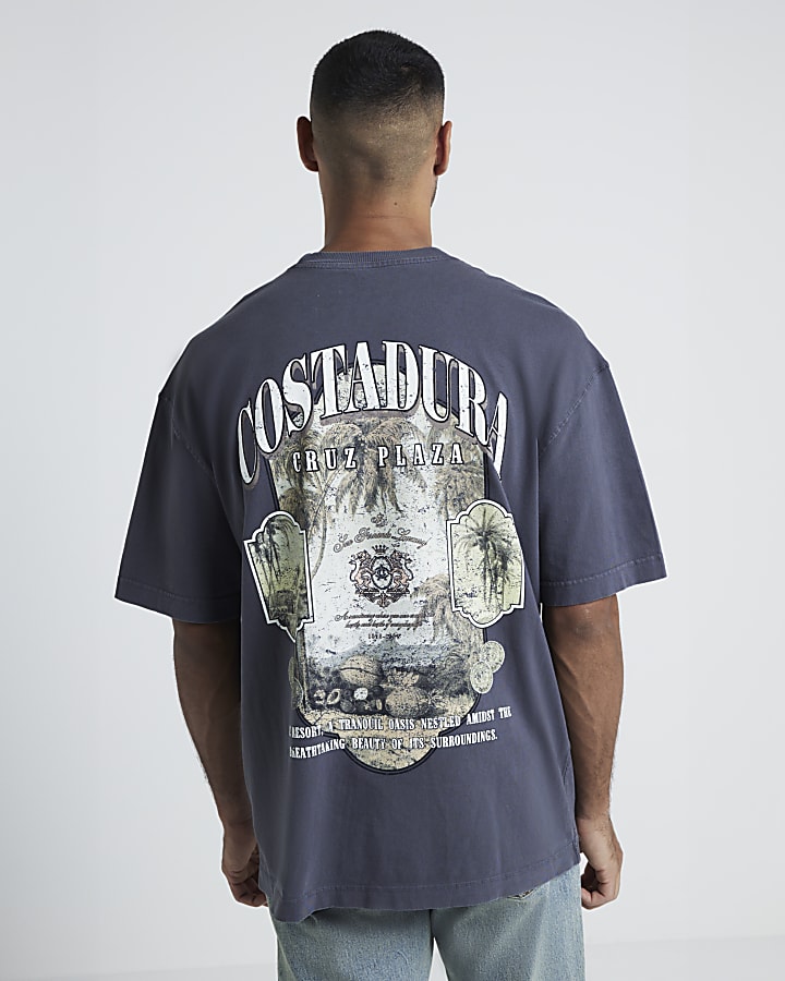 Black oversized fit Costadura graphic t-shirt