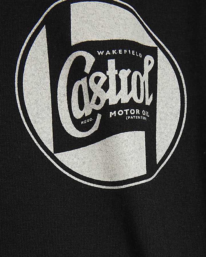 Black Regular Fit Castrol Graphic T-Shirt