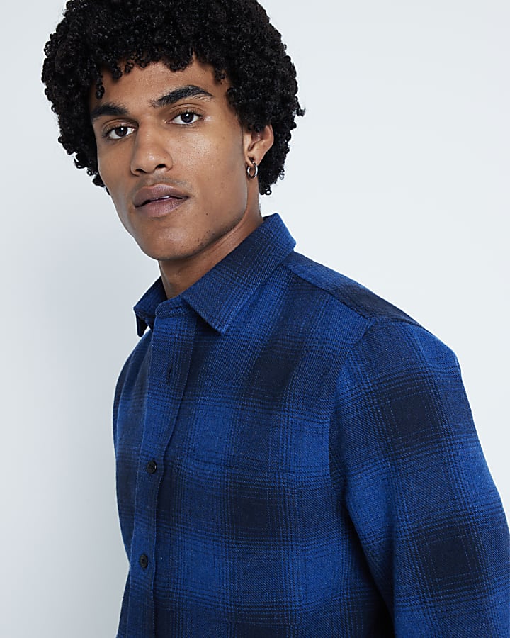 Blue Regular Fit Check Shirt