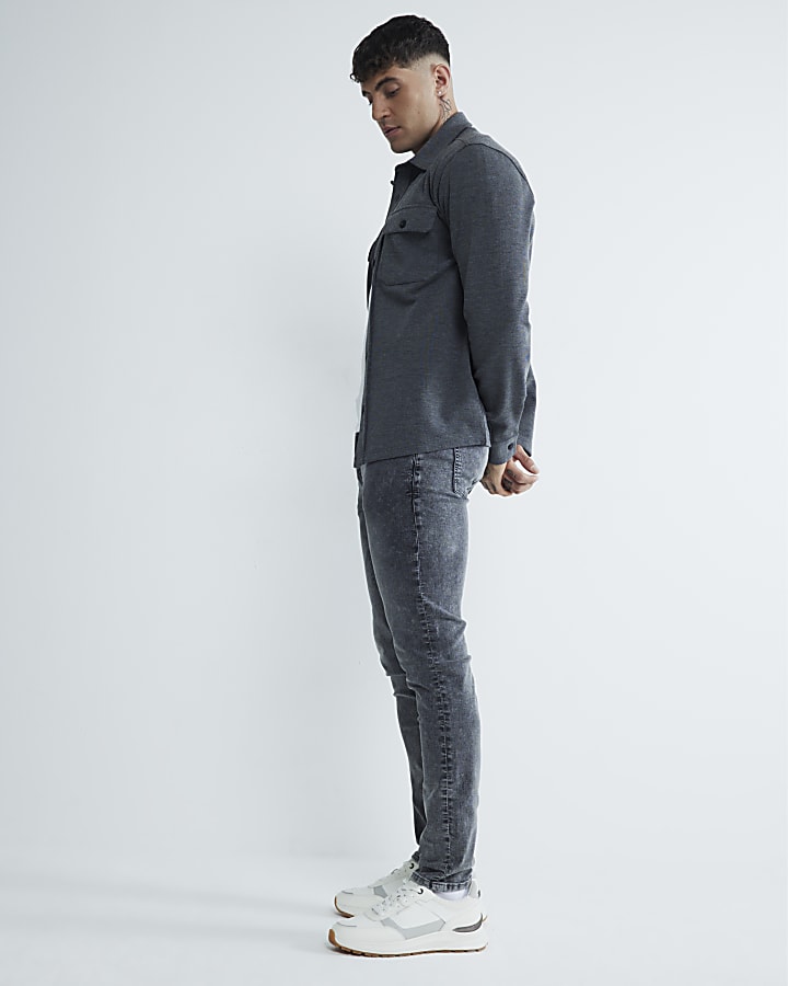 Grey Denim Skinny Fit Jeans