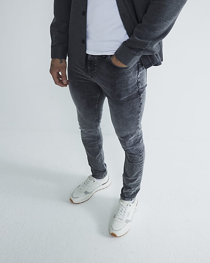 Grey Denim Skinny Fit Jeans