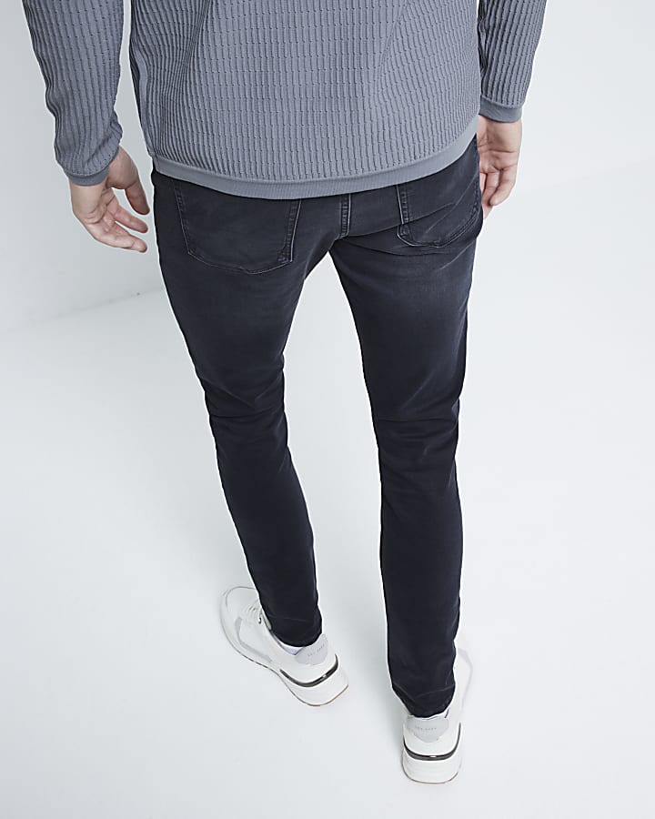 Black Skinny Fit Washed Jeans