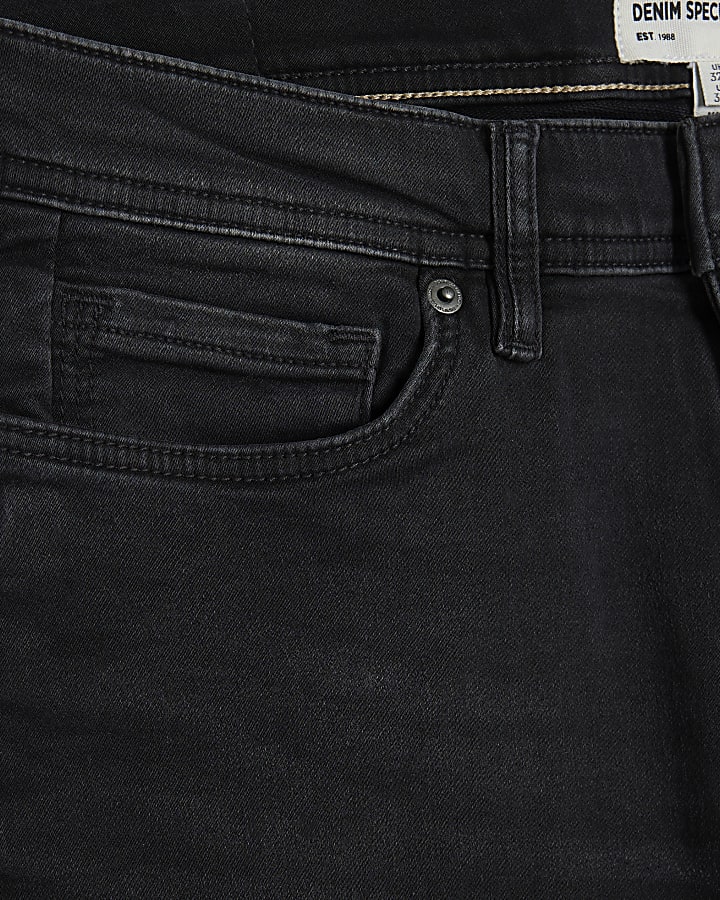 Black Skinny Fit Washed Jeans