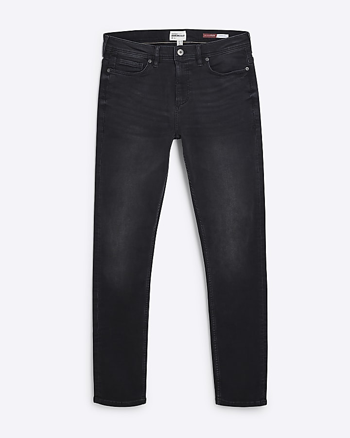Black Skinny Fit Washed Jeans