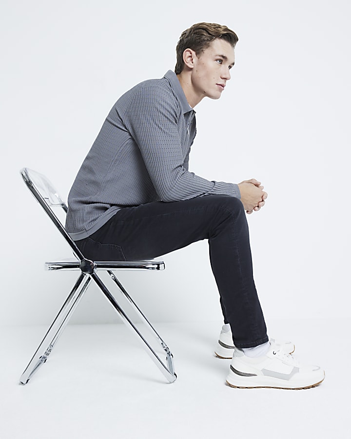 Black Skinny Fit Washed Jeans