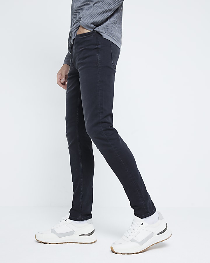 Black Skinny Fit Washed Jeans