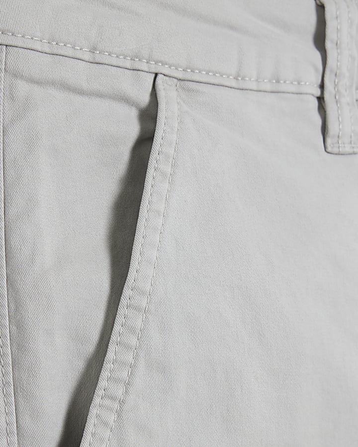 Grey Slim Fit Chino Shorts