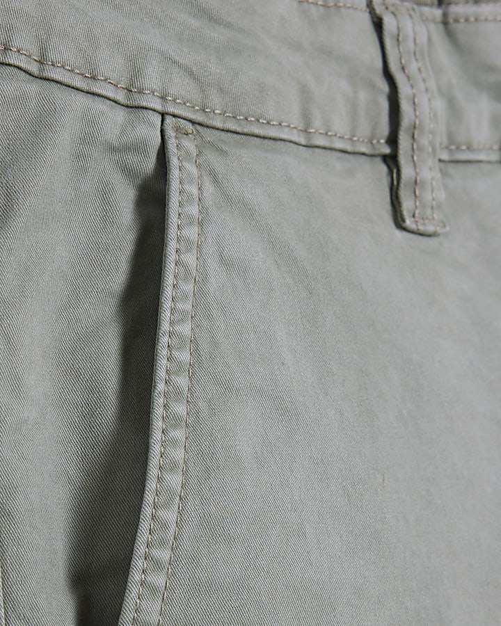 Green Slim Fit Chino Shorts