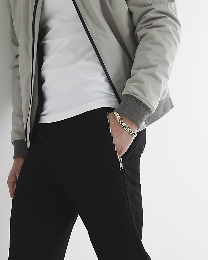 Black Textured Smart Joggers