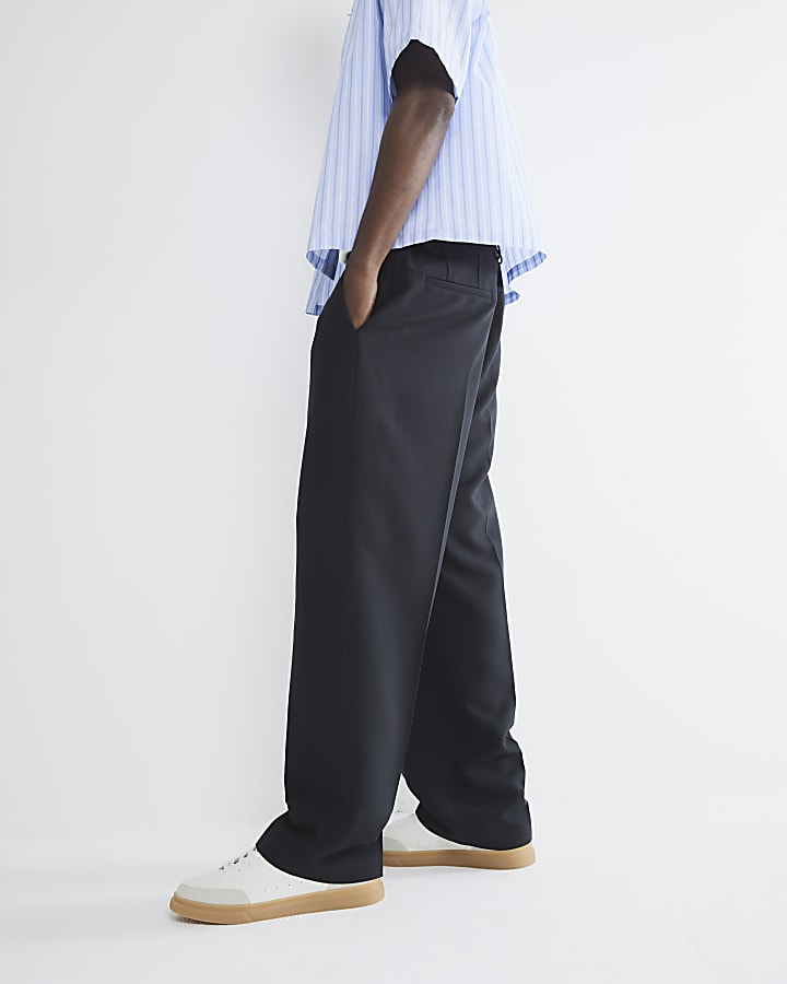 Navy Relaxed Fit Trousers