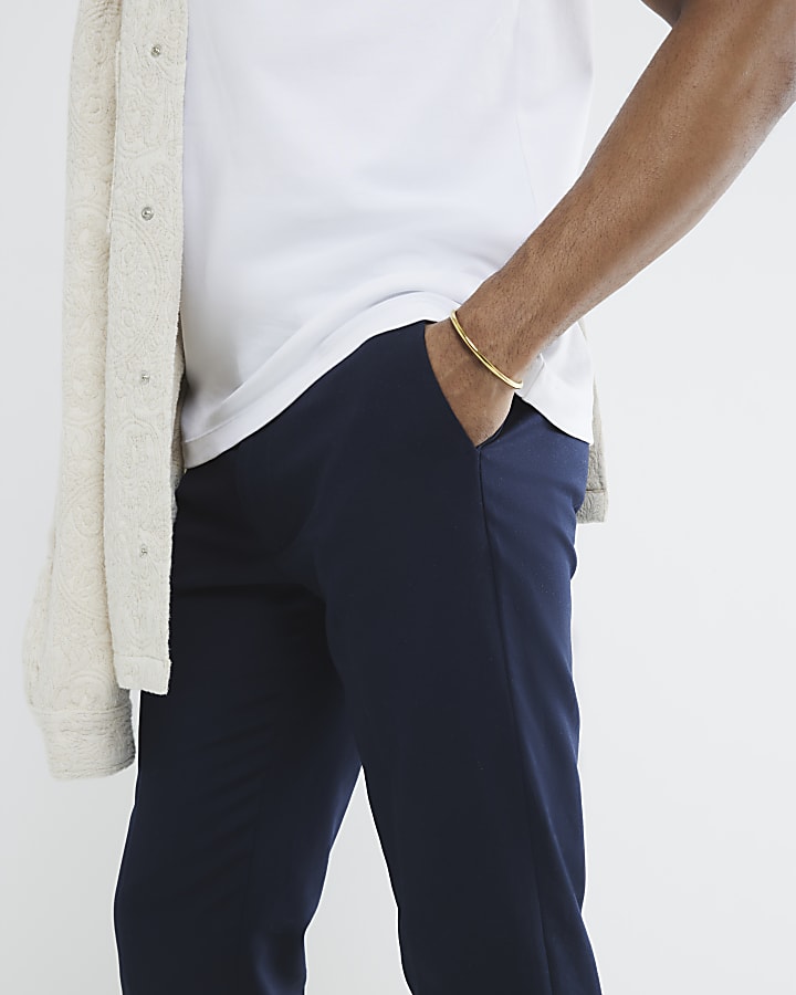 Navy Slim Fit Chino Trousers