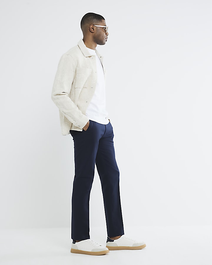 Navy Slim Fit Chino Trousers