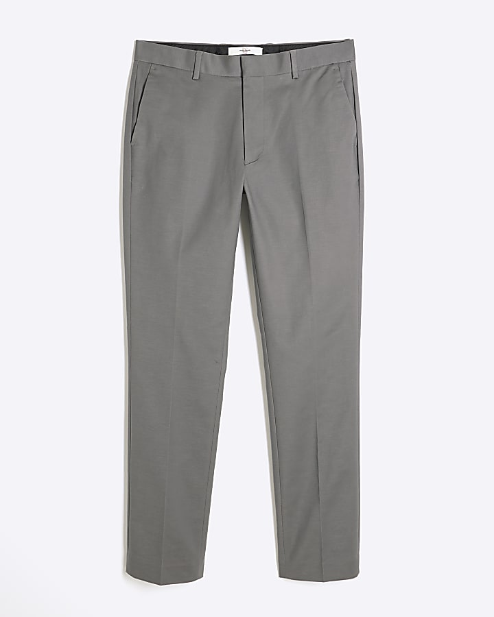 Grey Slim Fit Chino Trousers