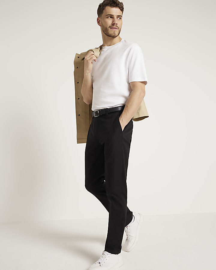 Black Slim Fit Chino Trousers