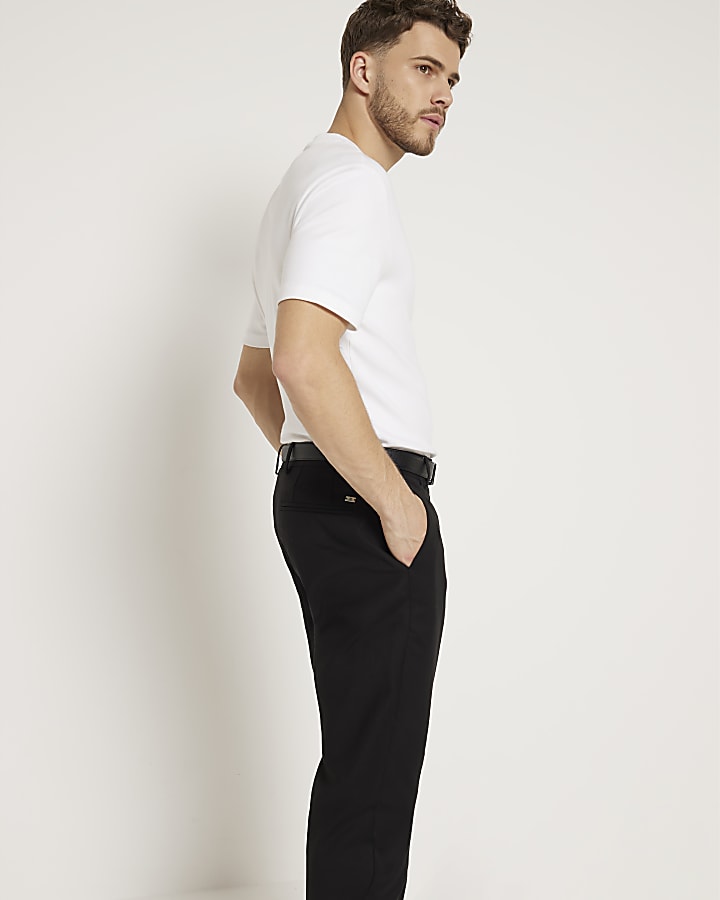 Black Slim Fit Chino Trousers