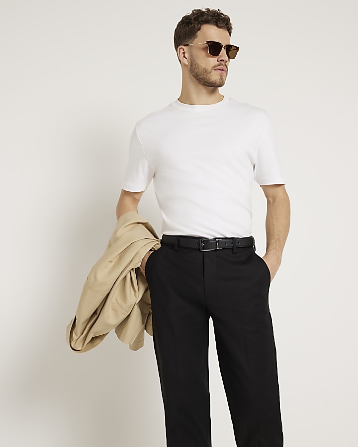 Black Slim Fit Chino Trousers