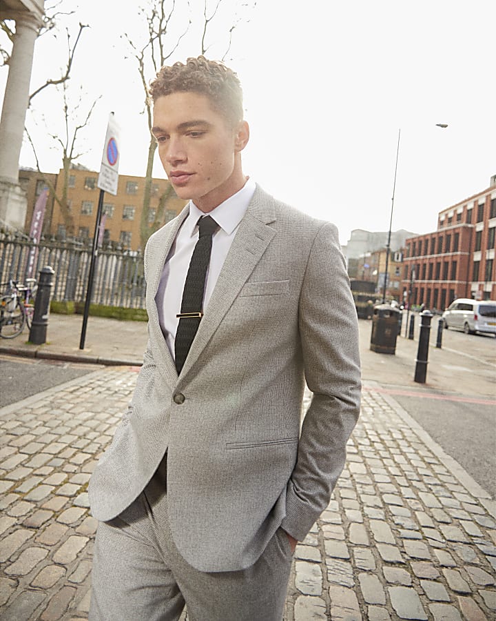 Grey Skinny Fit Blazer