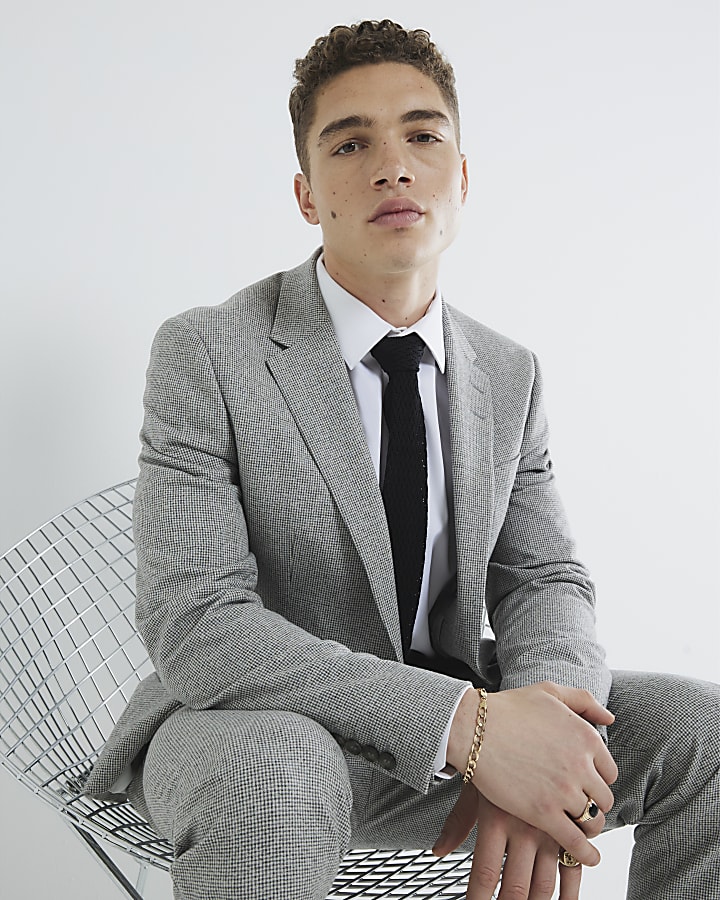 Grey Skinny Fit Blazer