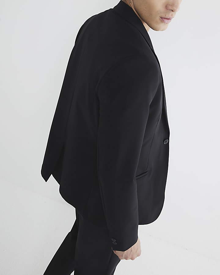 Black Comfort Stretch Skinny Suit Jacket