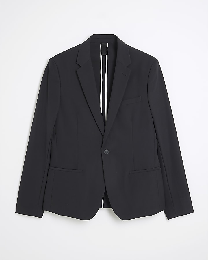 Black Comfort Stretch Skinny Suit Jacket