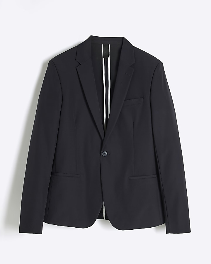 Black Comfort Stretch Skinny Suit Jacket