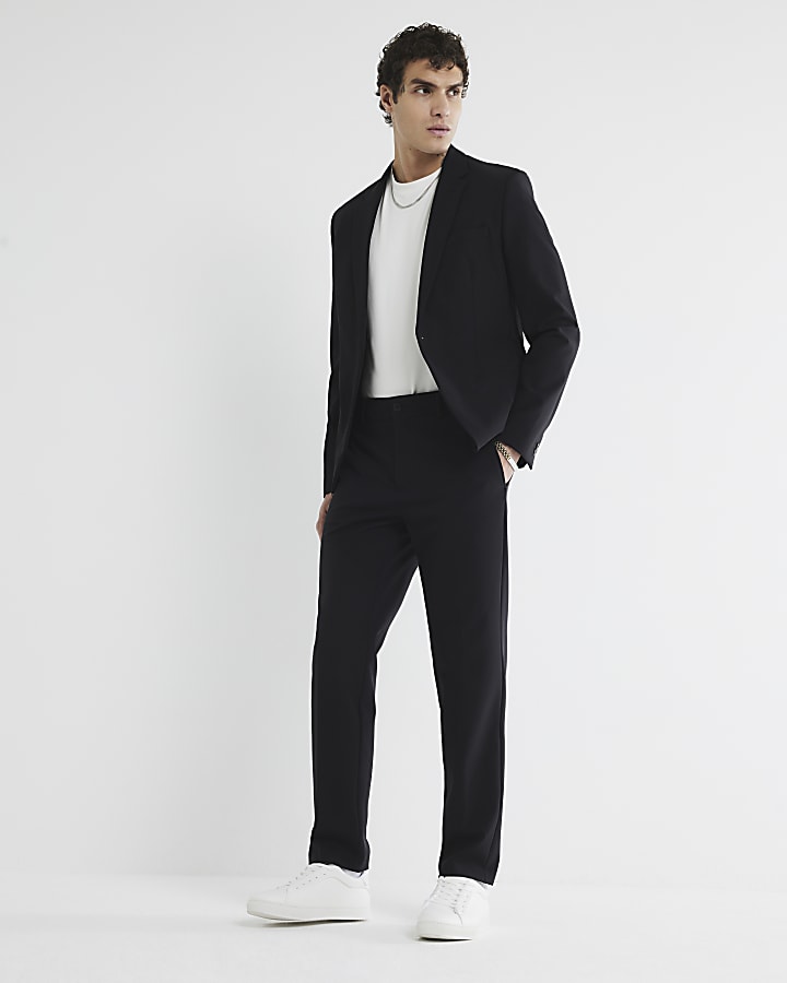 Black Comfort Stretch Skinny Suit Jacket