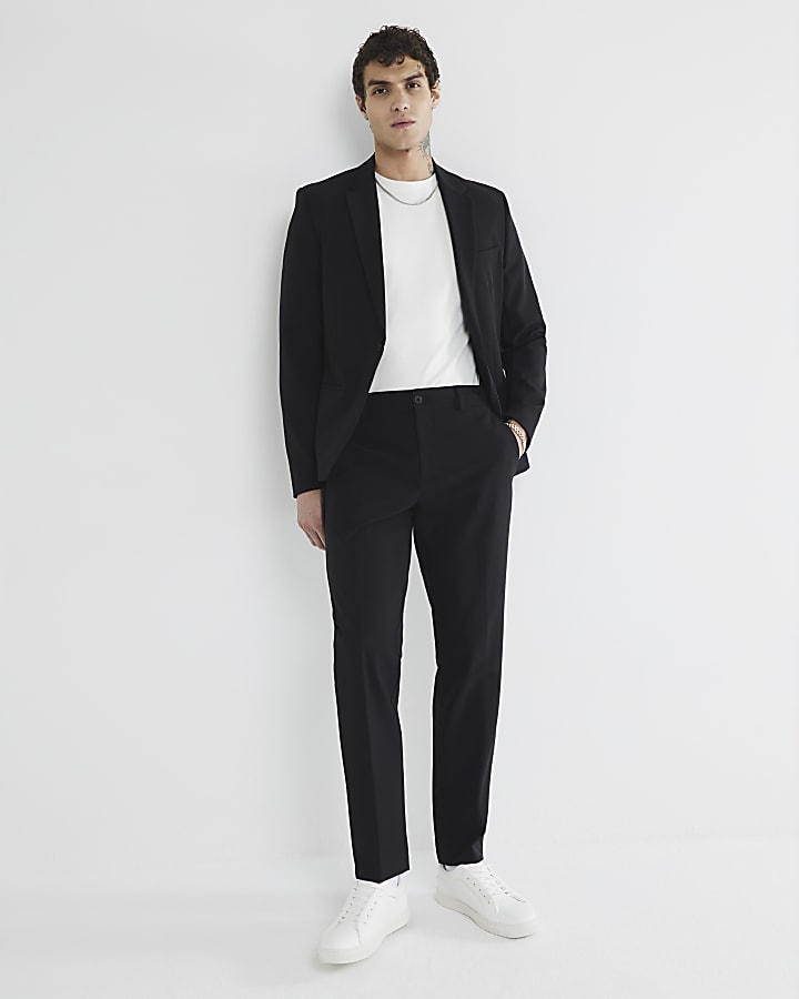 Black Comfort Stretch Skinny Trousers