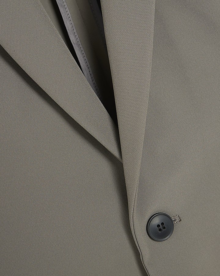 Beige Comfort Stretch Skinny Suit Jacket