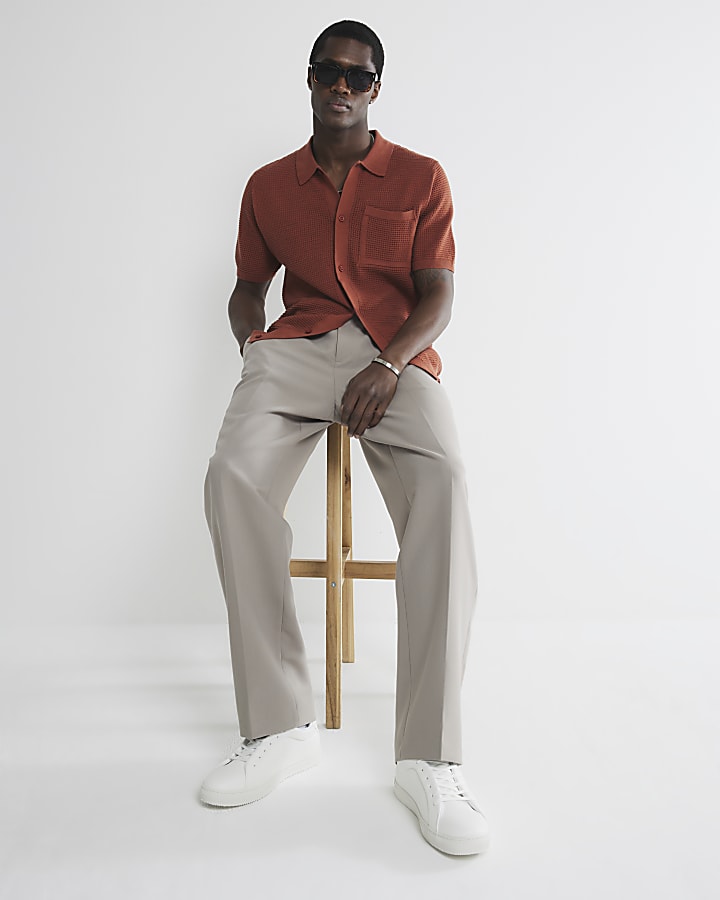 Stone Relaxed Fit Elastic Trousers