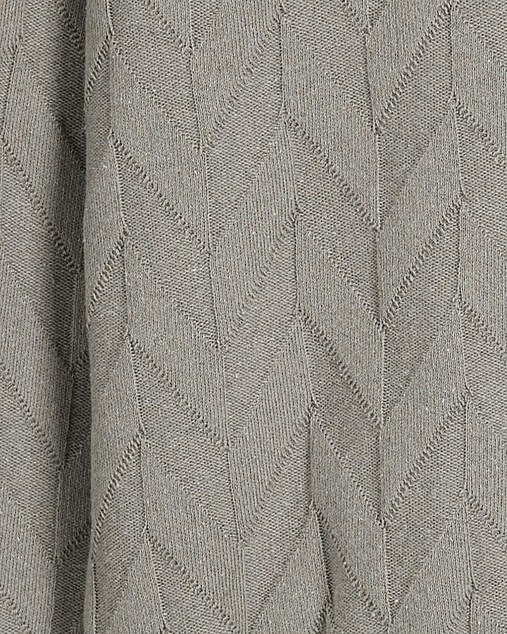 Grey Chevron Knitted Shirt
