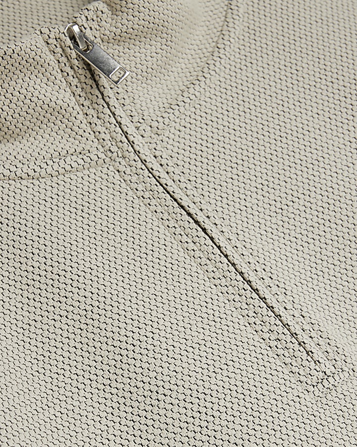 Grey Jacquard Slim Fit Sweatshirt