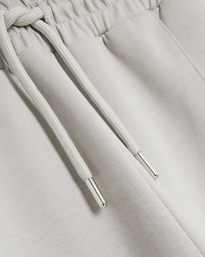 Beige Slim Fit Taped Joggers