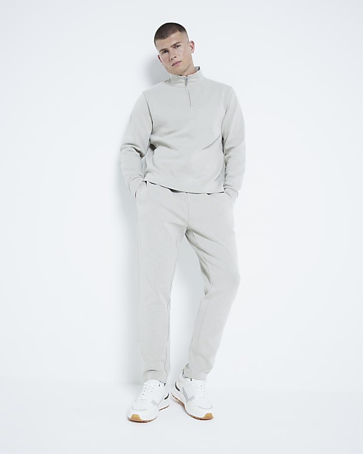 Stone Slim Fit Jacquard Joggers