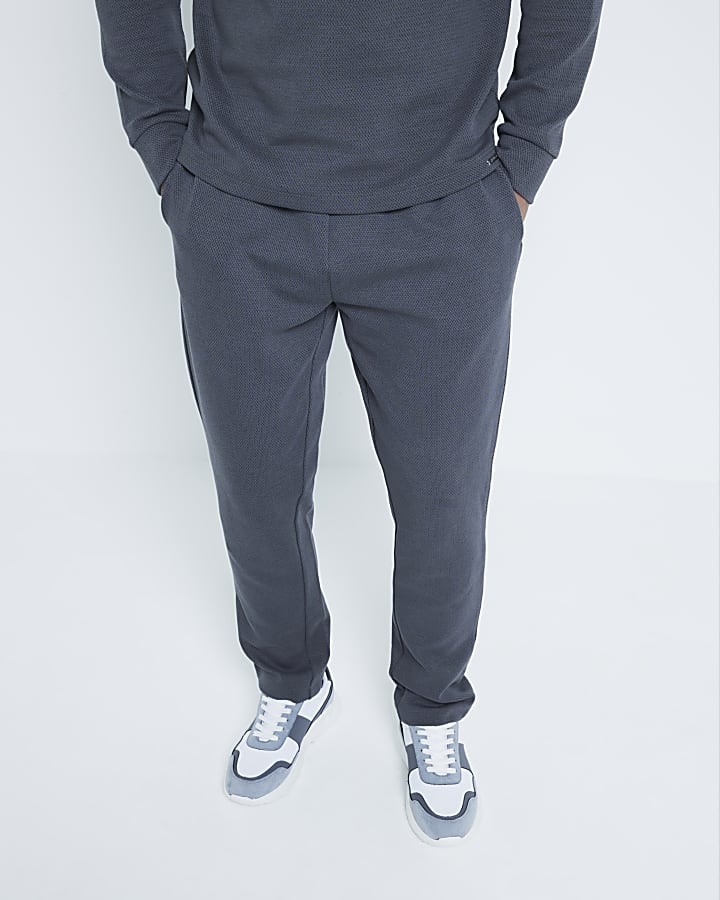 Grey  Slim Fit Jacquard Joggers