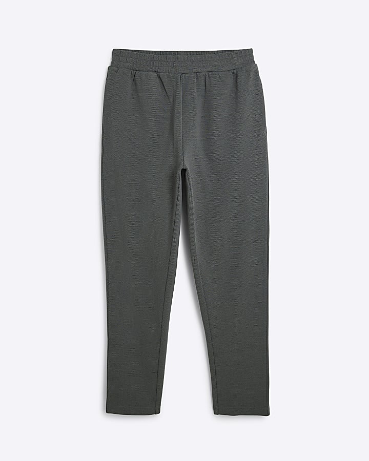 Grey  Slim Fit Jacquard Joggers