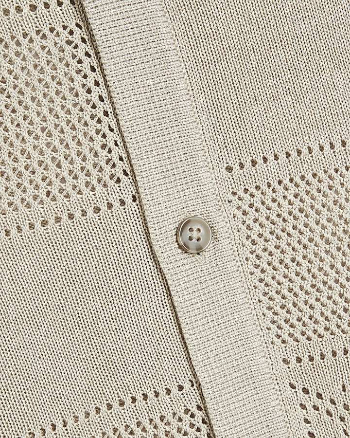 Green Long Sleeve Crochet Monogram Shirt