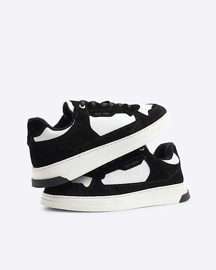 Black Suede Lace Up Trainers