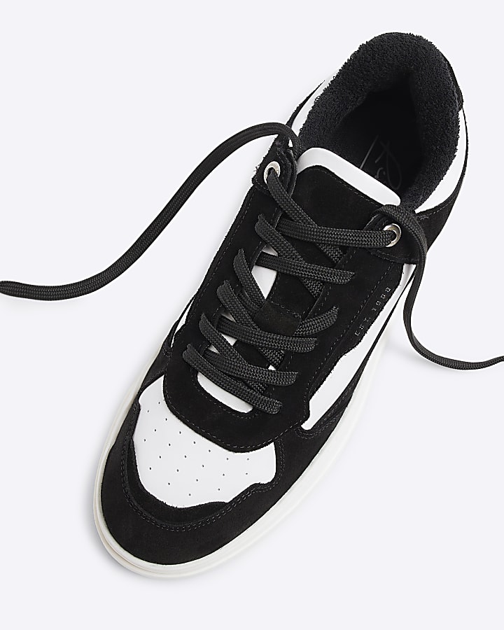 Black Suede Lace Up Trainers