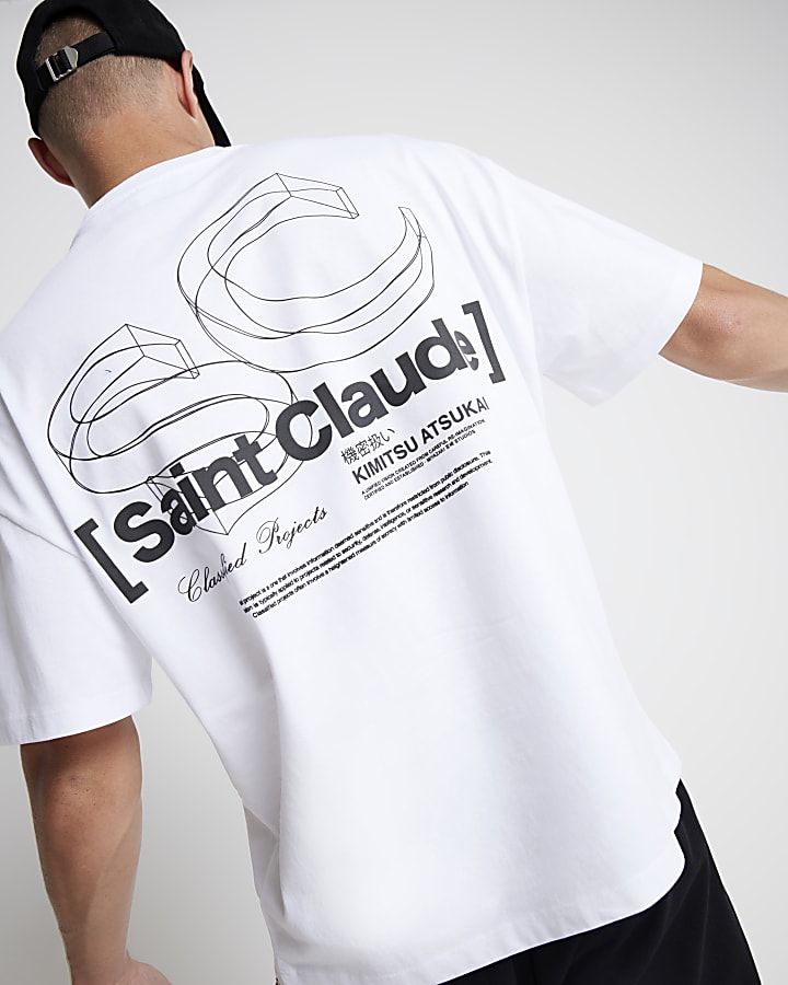 White Regular Fit Saint Claude T-Shirt