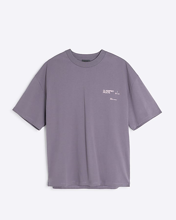 Purple Oversized fit graphic T-shirt