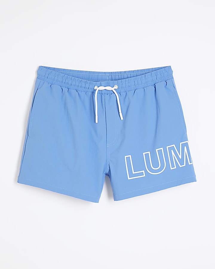 Blue Pull On Luminis Graphic Swim Shorts