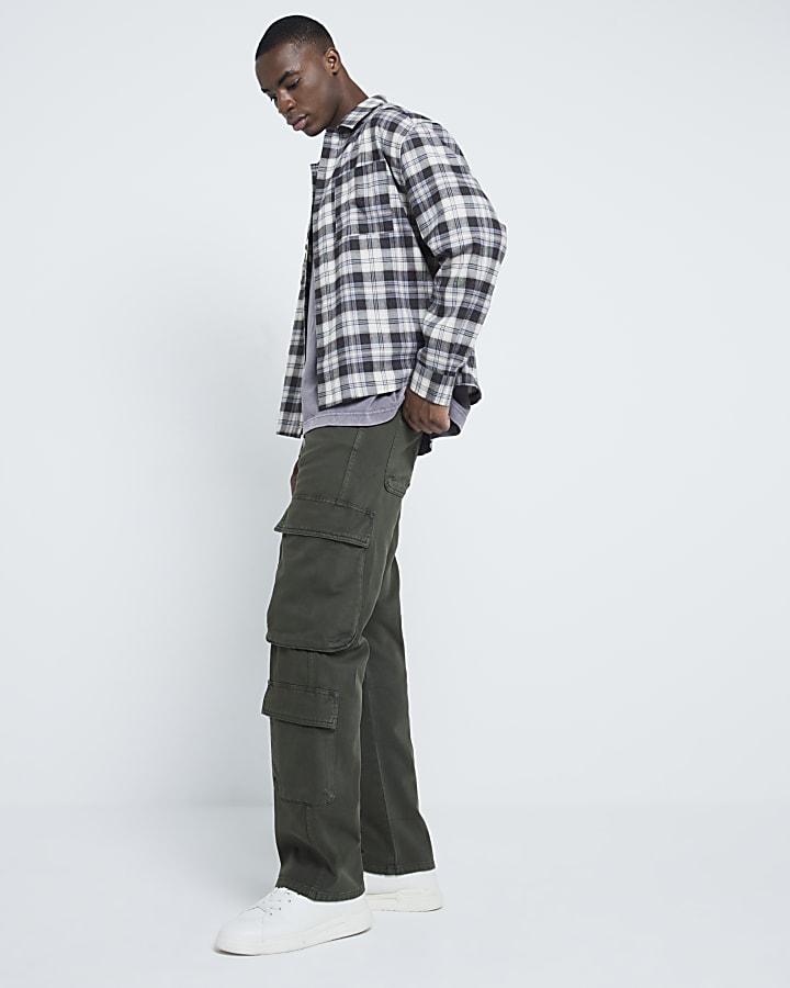 Green Denim Loose Fit Cargo Jeans